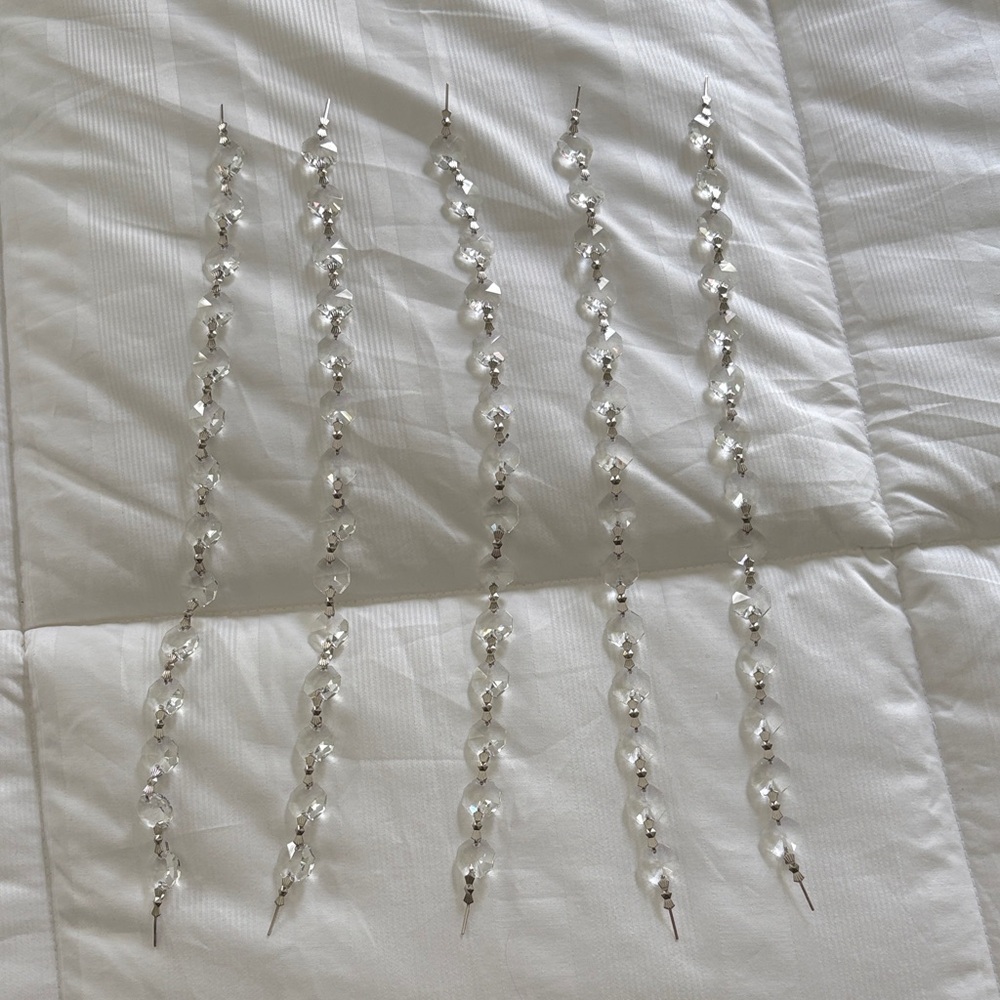 Acrylic Crystal Octagonal Faceted Silver Drops for Chandelier/Light Fixture